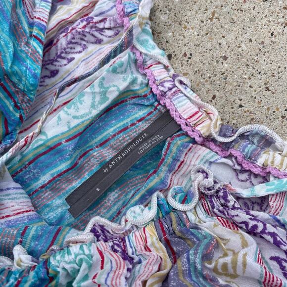 Anthropologie Womens Size S Summer Beach Cover Up Maxi‎ Dress Coastal Boho Flowy - Picture 2 of 4